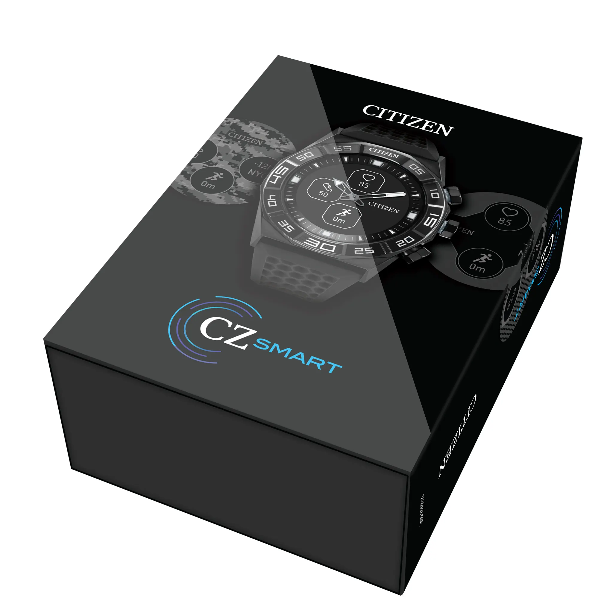 CZ Smart Hybrid Black Dial Silicone Strap JX1000-03E | CITIZEN